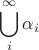 $\displaystyle\bigcup_i^\infty \alpha_i$ $\displaystyle\bigcup_i^\infty \alpha_i$