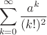 $$\sum\limits_{k=0}^\infty \frac{{a^k}}{{(k!)^2}}$$