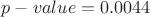 $p-value=0.0044$