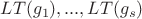 $LT(g_1), ..., LT(g_s)$ $LT(g_1), ..., LT(g_s)$