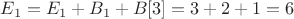 $E_1 = E_1 + B_1 + B[3] = 3 + 2 + 1 = 6$