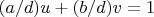 $(a/d)u+(b/d)v=1$