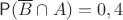 $\mathsf P(\overline B \cap A)=0,4$