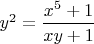 $y^2=\dfrac{x^5+1}{xy+1}$