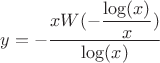 $y=-\dfrac{xW(-\dfrac{\log(x)}{x})}{\log(x)}$
