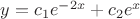 $y=c_1e^{-2x}+c_2e^x$