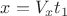 $x=V_xt_1$