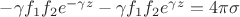 $-\gamma f_1 f_2 e^{-\gamma z}-\gamma f_1 f_2 e^{\gamma z}=4\pi\sigma$