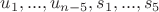 $u_1,...,u_{n-5},s_1,...,s_5$