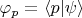 $\varphi_p=\langle p|\psi\rangle$