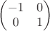 $\begin{pmatrix} -1 & 0 \\ 0 & 1 \end{pmatrix}$