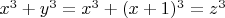 $x^3+y^3=x^3+(x+1)^3=z^3$