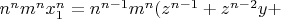 $n^nm^nx_1^n=n^{n-1}m^n(z^{n-1}+z^{n-2}y+$