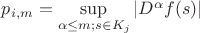 $p_{i,m}=\sup \limits_{\alpha  \le m;s \in {K_j}} | D^\alpha f(s) |$