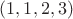 $(1,1,2,3)$
