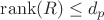 $\operatorname{rank}(R) \leq d_p$