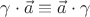 $\gamma\cdot\vec a\equiv\vec a\cdot\gamma$