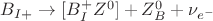 $B_{I+} \to [B^+_{I}Z^0] + Z_B^0 + \nu_{e^-}$