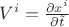 $V^i=\frac{\partial x^i}{\partial \tilde t}$