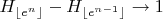 $H_{\left \lfloor {e^n} \right \rfloor}-H_{\left \lfloor {e^{n-1}} \right \rfloor} \rightarrow 1$