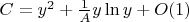 $C = y^2 + \frac{1}{A}y\ln y + O(1)$