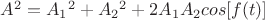$A^2=A{_1}^2+A{_2}^2+2A{_1}A{_2}cos[f(t)]$