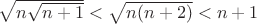 $\sqrt{n\sqrt{n+1}} < \sqrt{n(n+2)}< n+1$