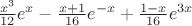 $\frac{x^3}{12}e^x-\frac{x+1}{16}e^{-x}+\frac{1-x}{16}e^{3x}$