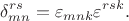 $$\delta_{mn}^{rs}=\varepsilon_{mnk}\varepsilon^{rsk}.$$