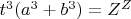 $t^3(a^3+b^3)=Z^Z$