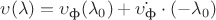 $\upsilon(\lambda)=\upsilon_\text{ф} (\lambda_0)+\dot{\upsilon_\text{ф}}\cdot (-\lambda_0)$