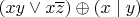 $(xy\vee x\overline{z}) \oplus (x \mid y)$