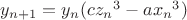 $y_{n+1}=y_n(c{z_n}^3-a{x_n}^3)$