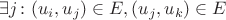 $\exists j\colon (u_i, u_j) \in E, (u_j, u_k) \in E$