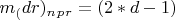 $ m_(dr)_n_p_r=(2*d-1) $
