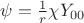$\psi=\frac{1}{r}\chi Y_{00}$