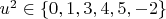 $u^2 \in \{ 0,1,3,4,5,-2 \}$