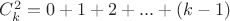 $C^2_k = 0+1+2+...+(k-1)$