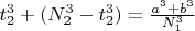 $t_2^3+(N_2^3-t_2^3)=\frac{a^3+b^3}{N_1^3}$
