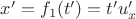 $x'=f_1(t')=t'u_x'$
