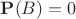 $\mathbf P(B)=0$