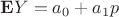 $\mathbf{E}Y = a_0 + a_1 p$