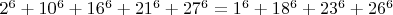 $2^6+10^6+16^6+21^6+27^6=1^6+18^6+23^6+26^6$