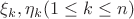 $\xi_k, \eta_k (1\le k\le n)$