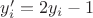 $y'_i = 2 y_i - 1$