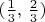 $(\frac 1 3 ,\, \frac 2 3 )$