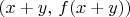 $(x+y,\,f(x+y))$
