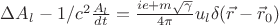 $\Delta A_l-1/c^2\frac{A_l}{dt}=\frac{ie+m\sqrt{\gamma}}{4\pi}u_l\delta(\vec r-\vec r_0)$