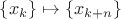 $\{x_k\} \mapsto \{x_{k + n}\}$