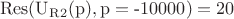 $$\operatorname{Res(U_R_2(p),p=-10000)}=20$$